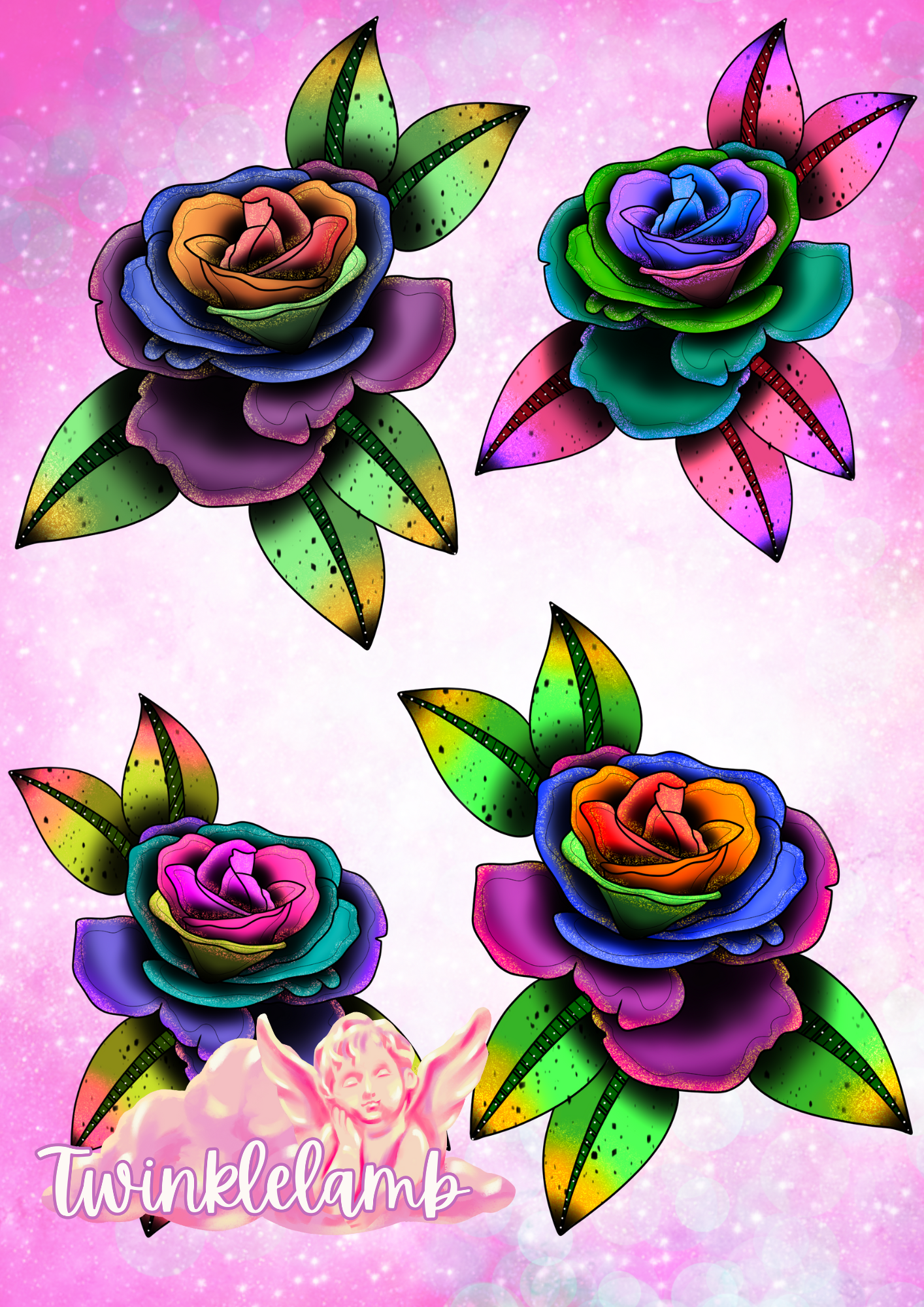 Rainbow Roses